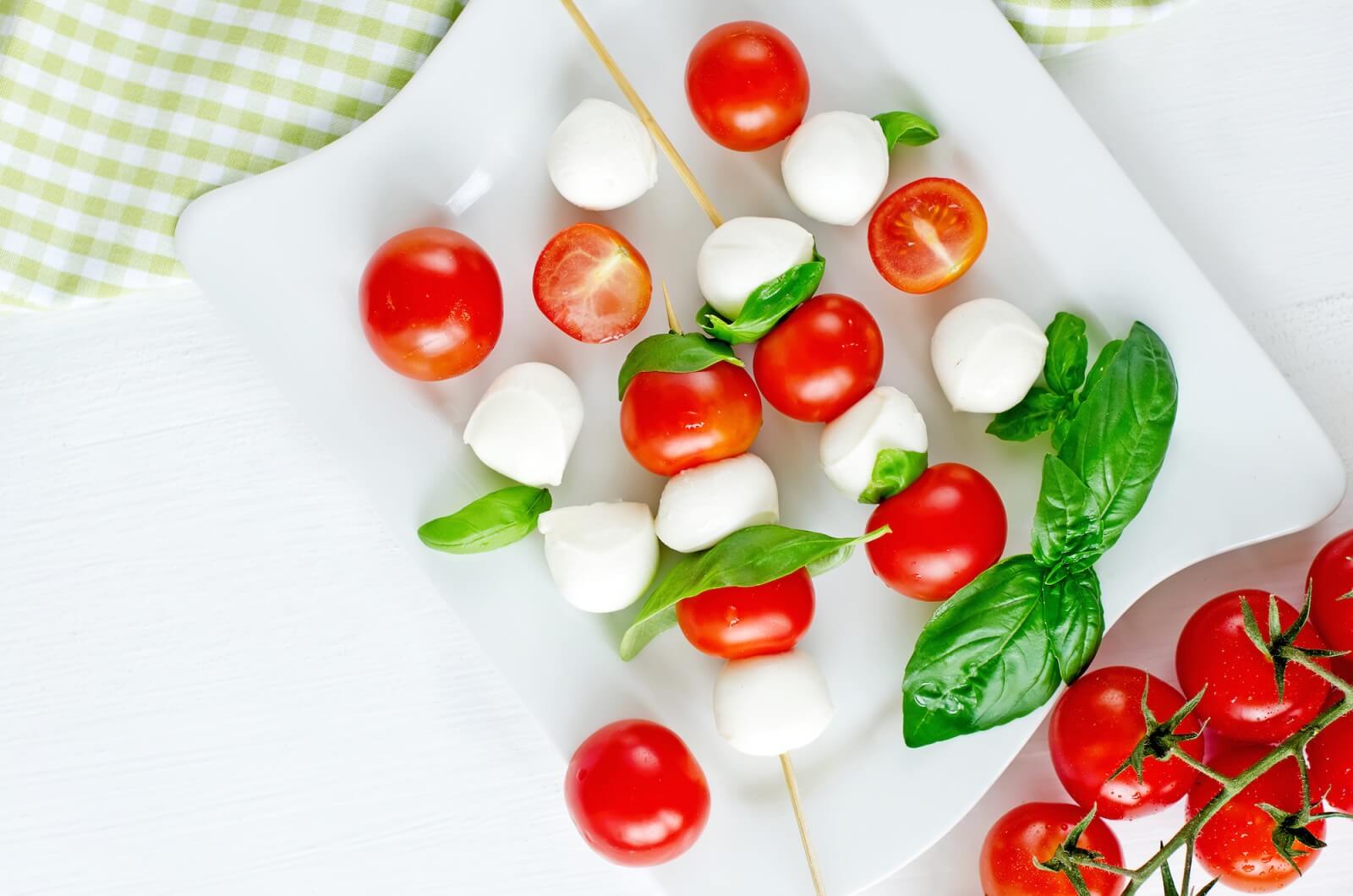 Italian appetizer on a white plate